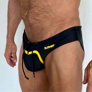 Swim Briefs for Men by Supawear, Slim fitting large, front lined, drawstring
